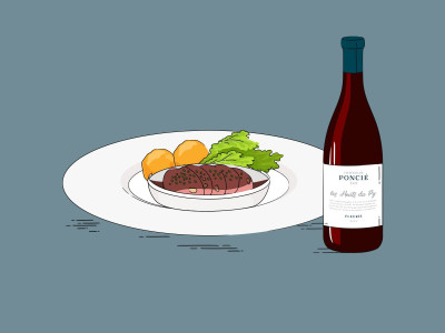 food and beaujolais wine pairing for April